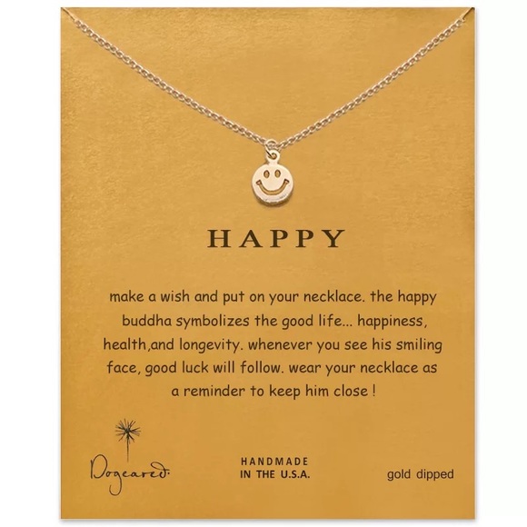 Smiley face necklace womens jewelry silver happy - Picture 1 of 2